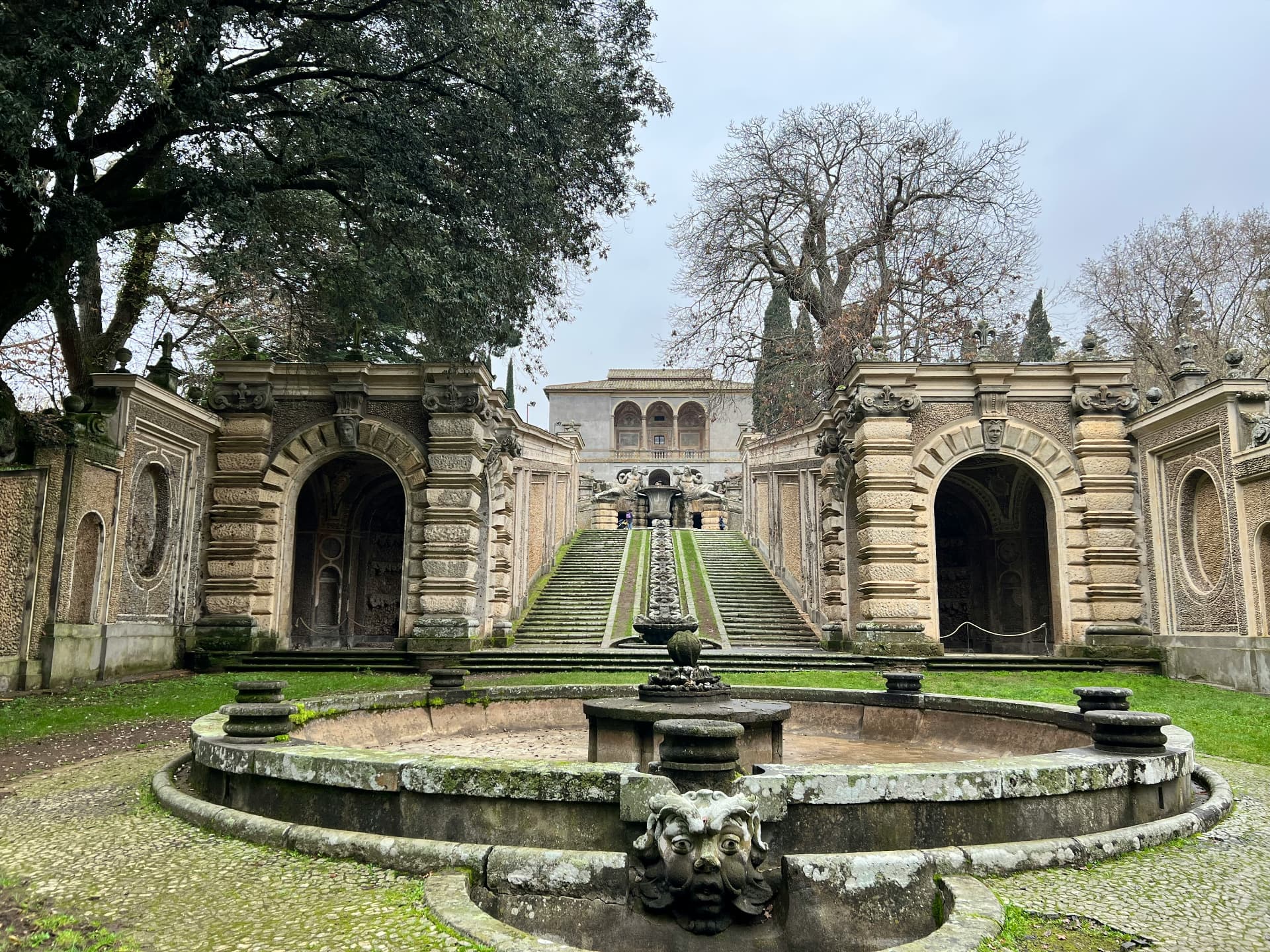 The garden front of Palazzo Farnese and its fountains