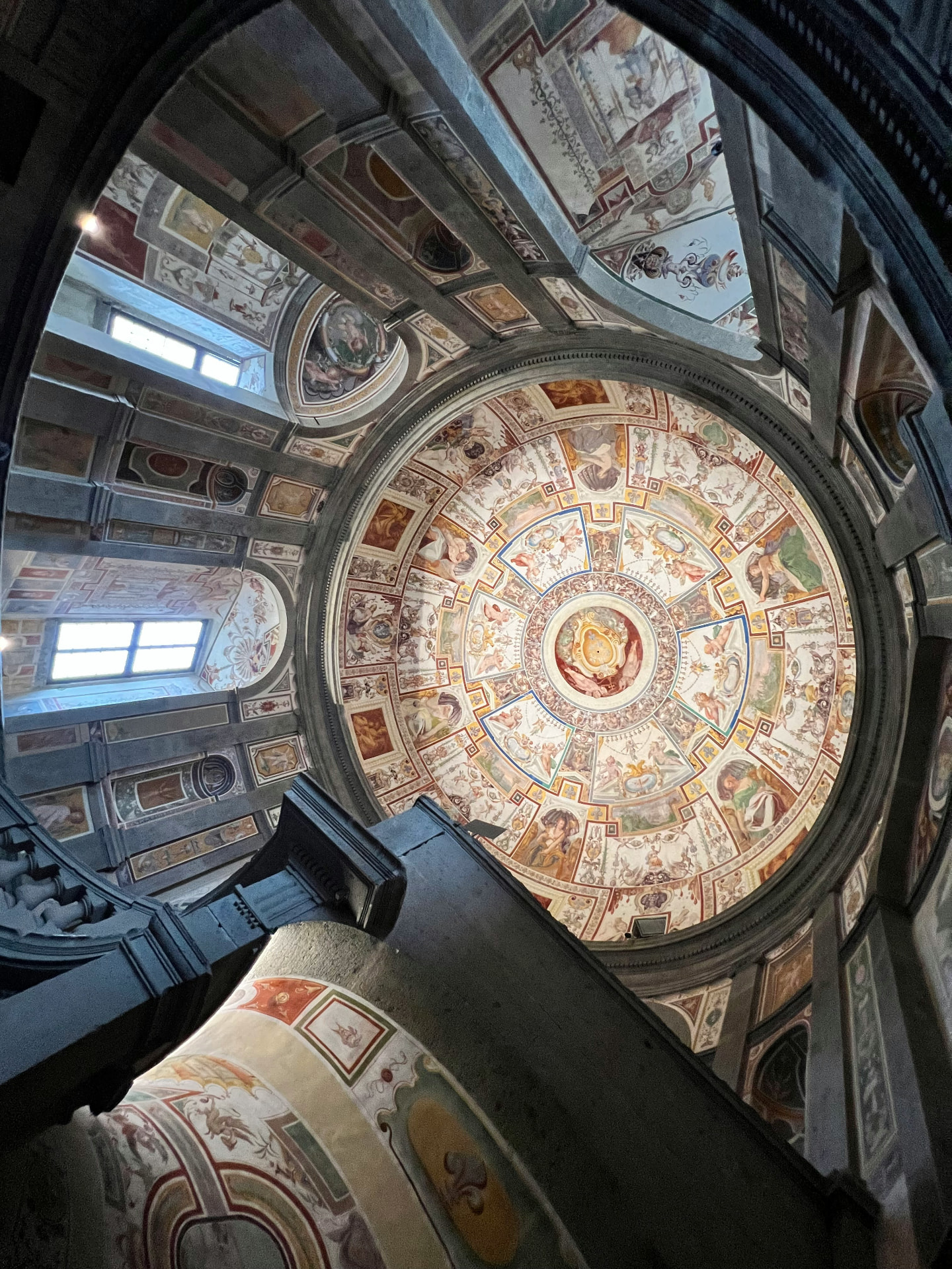 The painted dome above the staircase of Palazzo Farnese