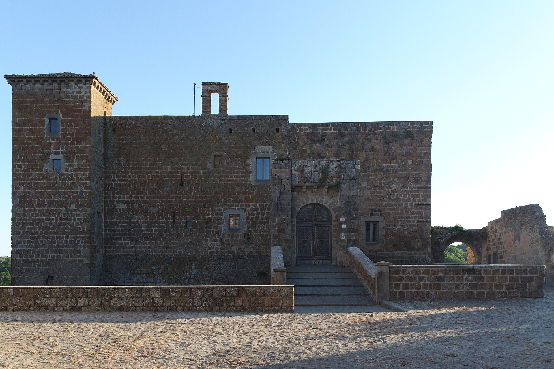 Abandoned stone village with furniture left in place