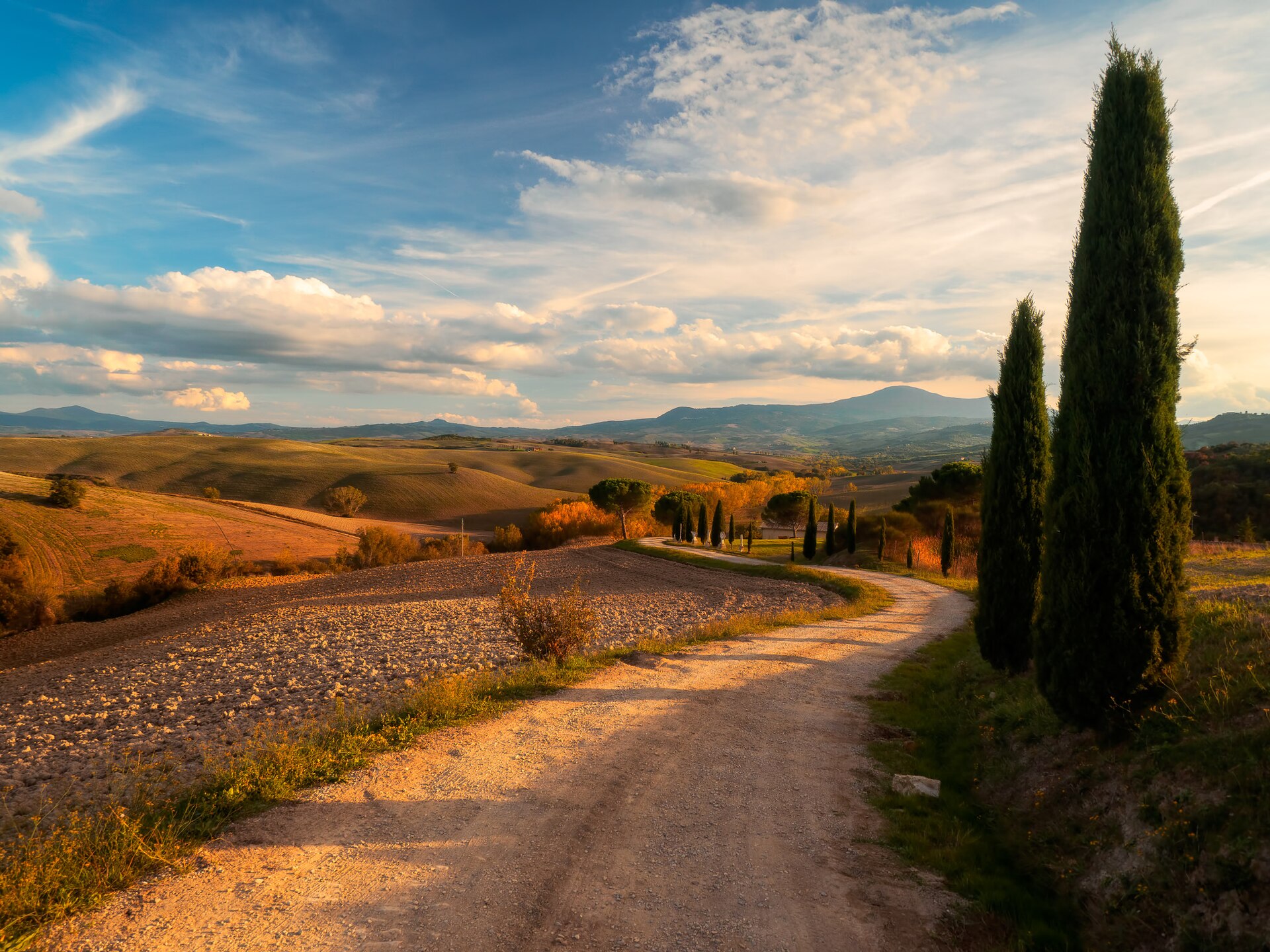 Val d'Orcia at sunset